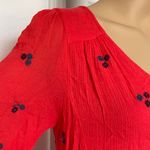 Free People Oxford Embroidered Mini Dress Red Combo Small Photo 4