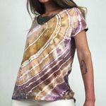 H&M High-Low V-Neck Burn-out Woven Short Sleeve Tee | Size S Photo 0