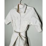 MARISSA WEBB White Denim Wide Belt Shirt Short Sleeve Mini Dress Size 8 Photo 4