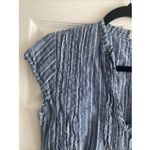 CP Shades  Womens Small Blue Striped Linen Tunic Mini Dress V Neck Coastal Resort Photo 2