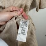 Vince  Linen Blend Beige Henley Short Sleeve Scoop Neck Capsole Womens Small Photo 3