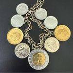 MILOR Italy 925 Sterling Silver Genuine Italian Lire Coin Charm 20” Necklace 57g Photo 5