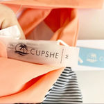 Cupshe Swimsuit Size Medium New Halter Tie Neck Gray Coral Vacay Beach Pool Trip Photo 5