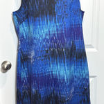 Relativity Women's Blue Abstract Print Sleeveless Tank Dress 1X Photo 0