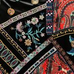 ZARA Womens Black Velvet Multicolor Embroidered Mini Skirt Size Small Photo 7