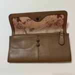 B. Makowsky leather wallet, taupe with rose gold chain accent 8”x4” Tan Photo 9