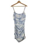 We Wore What  Ronnie Ruched Blue Powder Cloud Print Mini Dress L Photo 3