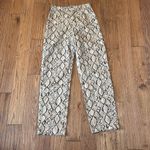 ZARA snakeskin print faux leather high rise pants xs Photo 3