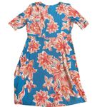 Heyton floral wrap dress small blue orange short sleeve Pink Photo 4