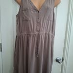 Maurice's  2X Women's Sleeveless Button-Down Dress- Taupe Photo 4