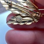 Leaf Branch INC 1/20 12K GF Brooch Pin Gold Tone Leaves Vintage Signed Gold Fill Photo 2