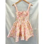 Miss Rosier NEW Kara Floral Print Cotton Mini Dress Bridgerton Victorian Tea Pink Photo 3