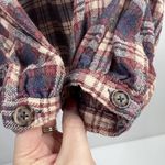 Free People Sz XS Button Front Shirt Northern Bound Plaid Flannel Onyx Oversized Photo 5