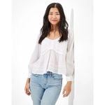 American Eagle  Long-Sleeve Babydoll Blouse Photo 4