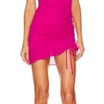 MORE TO COME Mileva Ruched Mini Dress in Fuchsia Pink Size XS Photo 0