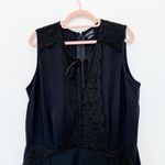 City Chic  Sleeveless Lace Tie Front Romper Black Size 16 Casual Chic‎ Romantic Photo 2