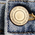 SO  Distressed Denim Shorts Ripped Raw Hem Casual Blue‎ Jean Shorts Photo 1