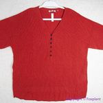 Madewell NEW Plus Asherton Waffle Henley Sweater in red, Christmas sweater, 1X Photo 6
