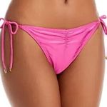 PQ Swim Pink Ruched Side Tie Bikini Bottom Sz L NWT Size L Photo 0