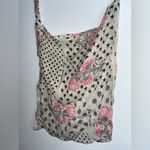 Free People Lightweight Hippie Floral Beachy Linen Semi Sheer Shopper Tote Bag Photo 12