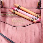 Nicole Miller Quilted Satchel Handbag Coral Pink Top Handle Crossbody Strap Photo 11