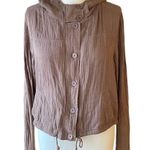 Torrid Gauze Brown Cotton Cropped Jacket Hooded Coat ~ Women's Plus Size 2X (2) Photo 0