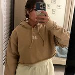 Alpha Phi Cropped Embroidered hoodie Tan Size L Photo 0