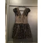 Tadashi Shoji  Sho Black Minx Flower Embellished Mini Dress 2 NWT SCHE24623S Photo 2