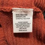 3 Sisters Asymmetrical Knit Turtleneck Sweater Ribbed Burnt Orange Black L Size L Photo 9