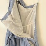 Banana Republic  One Shoulder Pleated Fit & Flare Pinstripe Dress Size 4 Photo 9