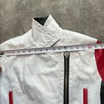 CHIA Colorblock Leather Moto Jacket Red White Black Belted Quilted Size M Size M Photo 15