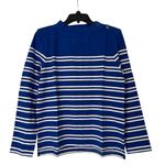 Talbots  blue white stripe mock neck long sleeve shirt Medium Photo 2