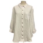 Caffe Marrakesh Solid White Casual Button Down Shirt White Size 3X Photo 3