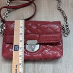 Calvin Klein Red Quilted Faux Python Crossbody Bag Chain Strap 8"x5.5" Y2K Photo 13
