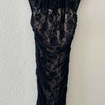 Ruby Rox Black Sheer Floral Lace Bodycon Ruched Dress Photo 0