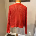 Old Navy  Orange Open Knit Long Sleeve Cropped Pullover Top Women’s Size XL Photo 4