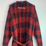 SKIMS NWOT  Brick Buffalo Check Cozy Knit Unisex Robe Photo 6