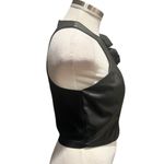 Sunday in Brooklyn Anthropologie  Black Crop Top Halter Neck Rosettes Size S NWT Photo 3