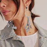 Free People NWT  Juniper Hoop Earrings in Sky Photo 1