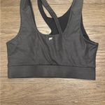 Fabletics , faux leather like sports bra crop Top size large medium impact Photo 2