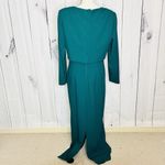 Vintage RIMINI Formal Maxi Dress / Jacket Size 12 Dark Teal Green Beaded Photo 8