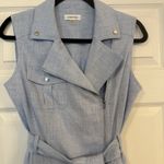 Calvin Klein NWOT Moto Wrap Dress Women's 8 Blue Sheath Career Office Party Work Photo 4