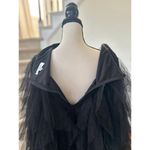 Faeriesty Black Sheer Sweetheart Corset Tiered Ruffle Slit Gown Size 4X Photo 5