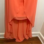 David's Bridal David’s Bridal Strapless High Low Dress with Front Detail Coral Reef Photo 5