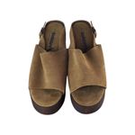 BioNatura Suede Slingback Open Toe Chunky High Block Sandals Womens Size 8 Brown Photo 3