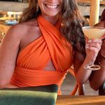 ZARA Bright Orange Bodycon Dress Photo 3