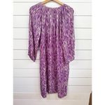 Adam Tucker Tucker Size S Purple Cream Patterned Midi Dress Bohemian 3/4 Sleeve Button Front Photo 2