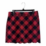 Crown & Ivy NEW  Buffalo Check Mini Skirt Size 10 Red and Navy Photo 1