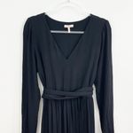Rebecca Taylor Black V Neck Modal Midi Dress Photo 2