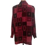 Vintage Maroon and Black Button‎ Front Blouse Sz L Red Size L Photo 2